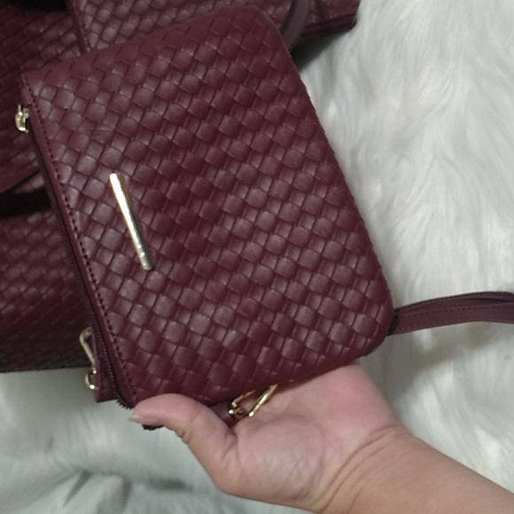 NWT Faux Woven Leather Tote Wristlet-Pouch Crossbody Zip Wal… - Picture 11 of 15